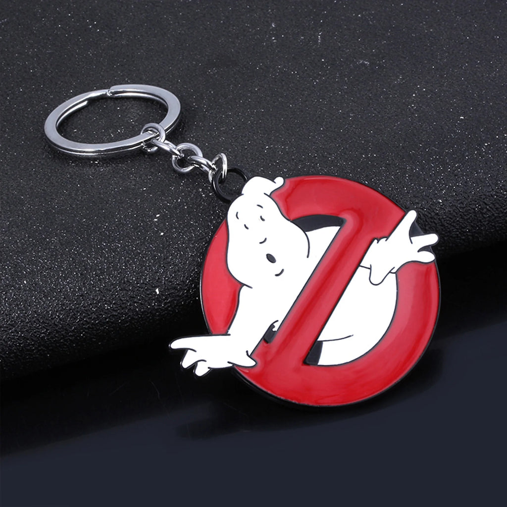 White Ghost Keychain – Halloween Metal Backpack Accessory