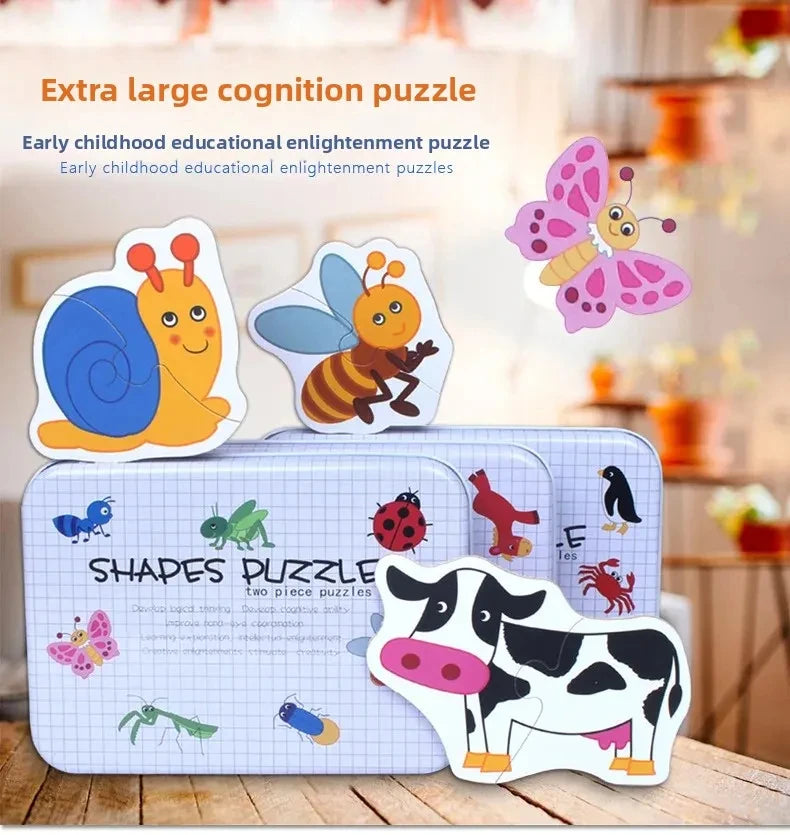 Montessori Toddler Puzzle – Wooden Animal Jigsaw Game