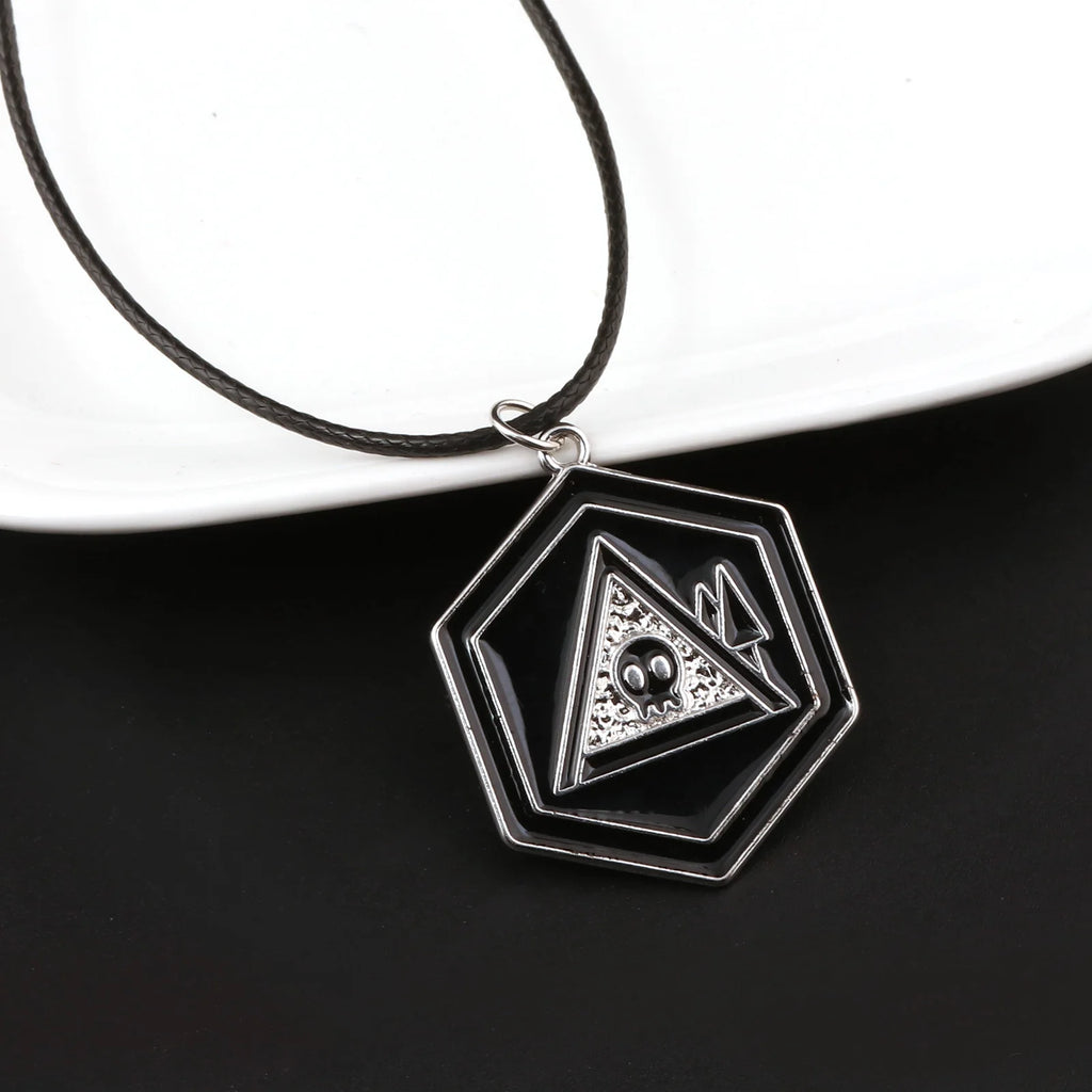 Gothic Skull Necklace Black Skeleton Pendant Chain