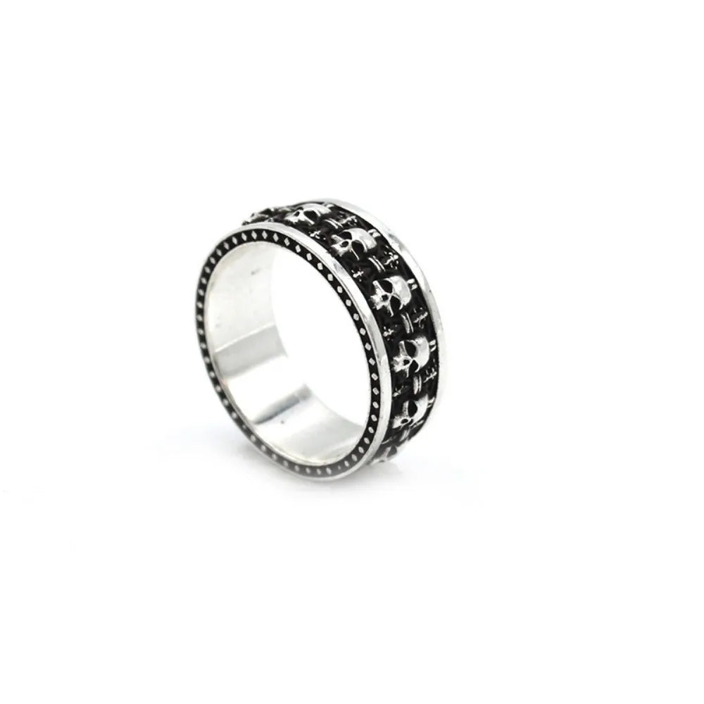 Gothic Skeleton Ring for Men Vintage Punk Halloween Jewelry