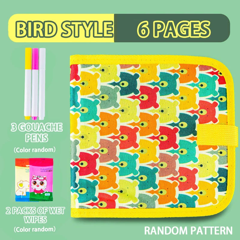 Reusable Drawing Book for Kids – Erasable Doodle Pad with Drawing Pens
