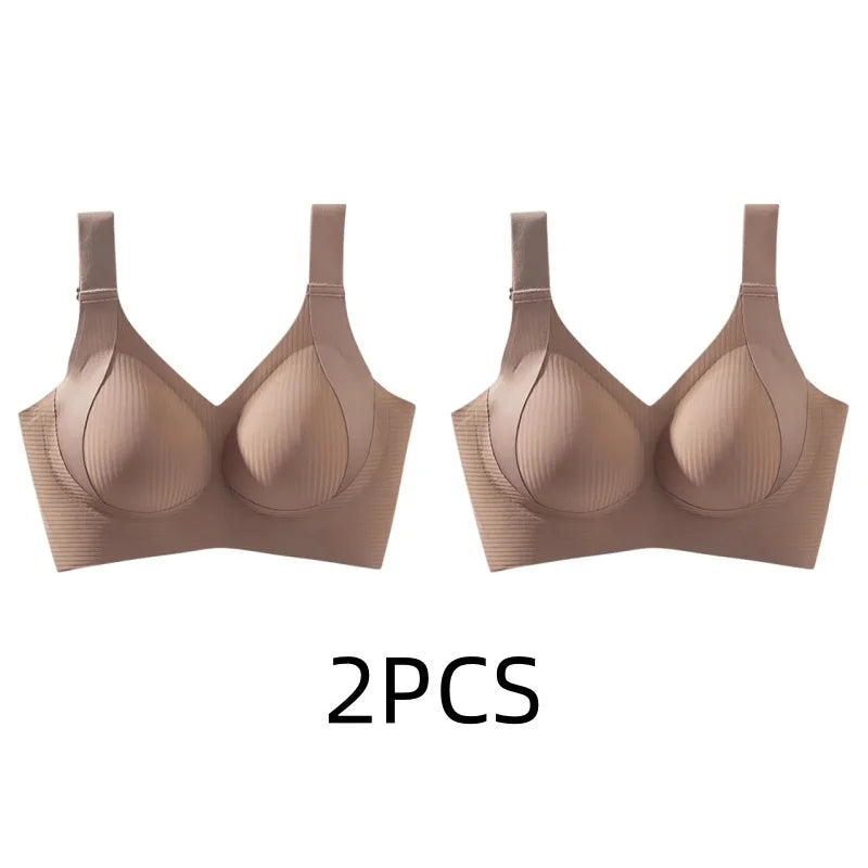 1/2PCS Women's Seamless Underwear, Thin Style, Large Breasts, Small Breasts, No Wires, Pull-up And Anti-sagging Large Size Bra