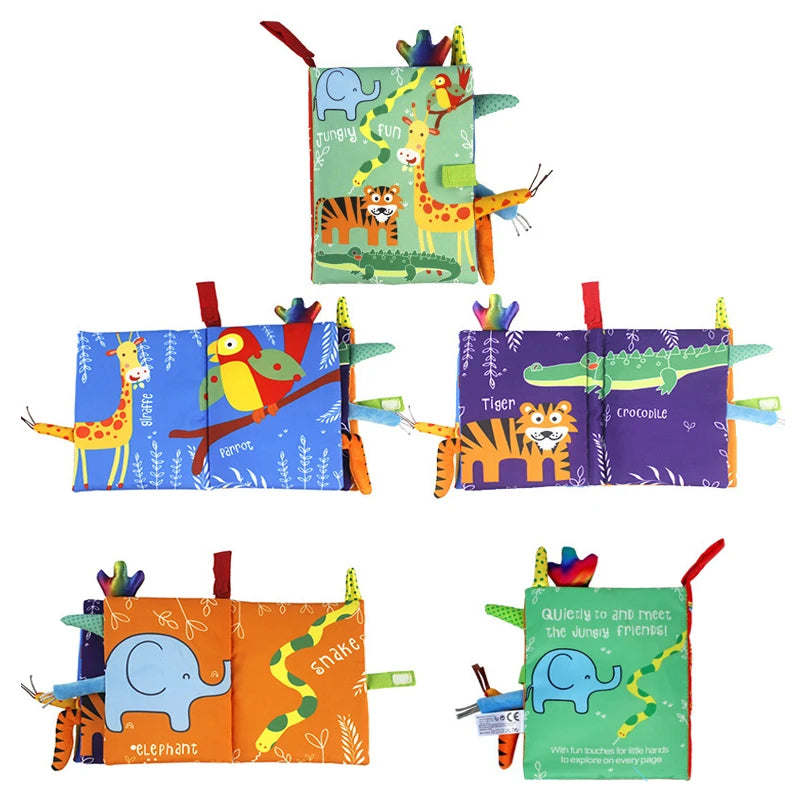 Baby Sensory Cloth Book Montessori Animal Activity Toy