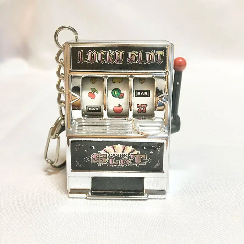 Slot Machine Keychain Fruit Design Metal Key Ring Gift