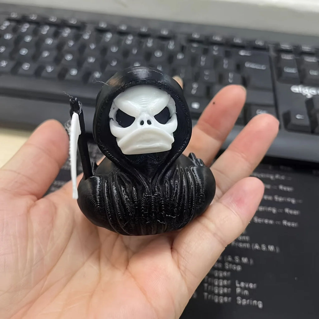 Grim Reaper Duck Statue, 3D Printed Halloween Figurine