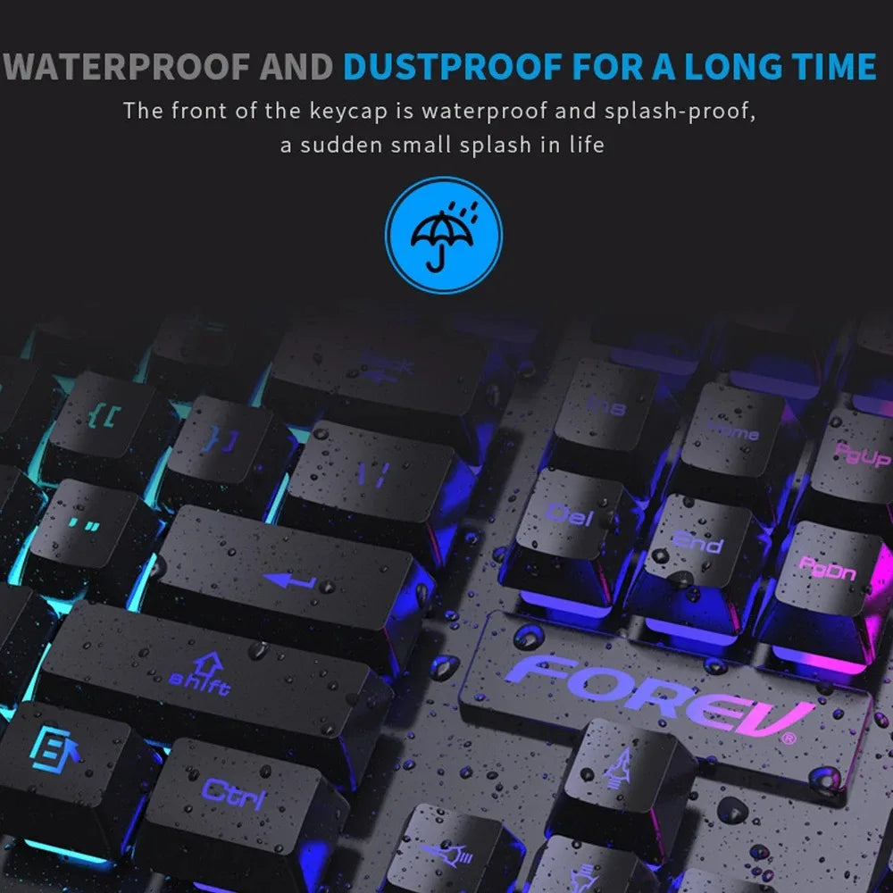 Wired Gaming Keyboard – 104 Key RGB Mechanical Feel Keyboard