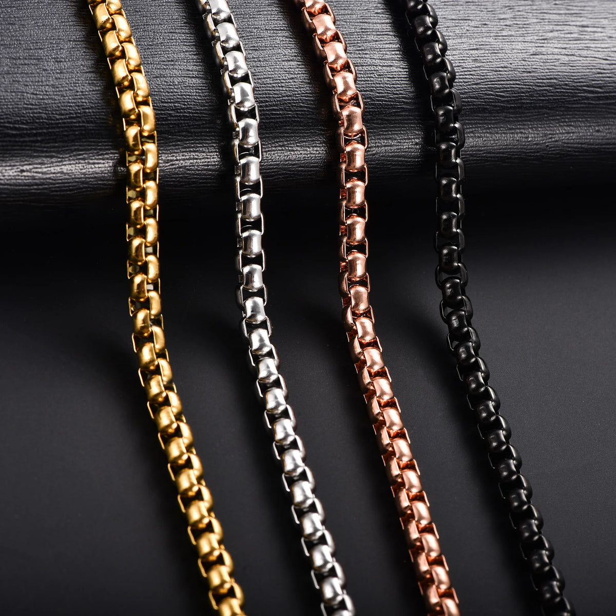 Stainless Steel Box Chain Necklace – 14–40 Inch