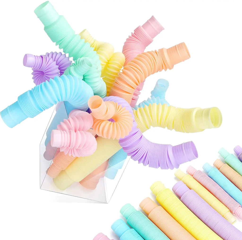 4 Pack Pop Tube Fidget Toy – Colorful Sensory Stretch Tubes