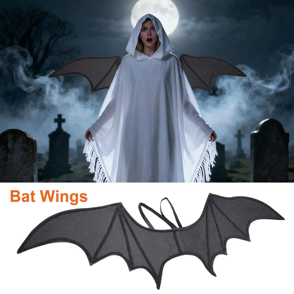 Black Bat Wings Costume Halloween Cosplay Accessory 80x26cm