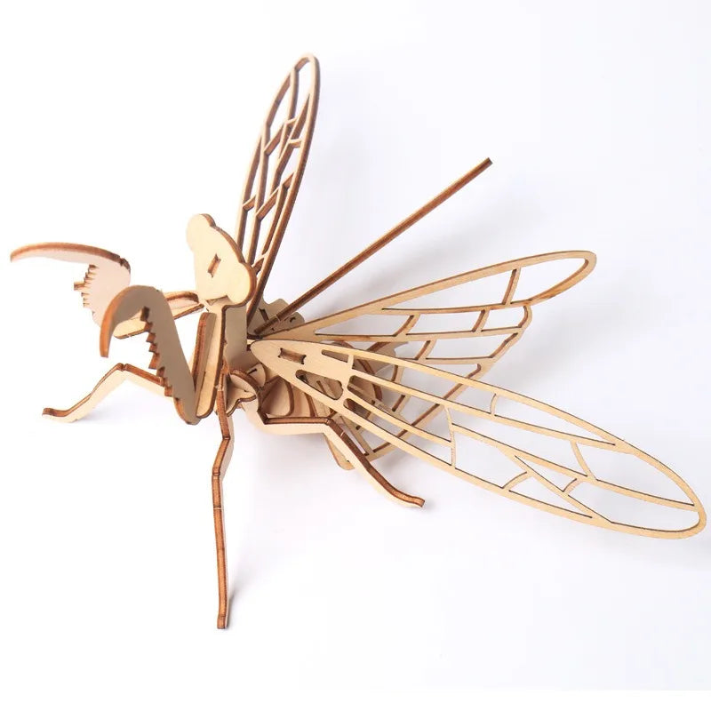 Wooden Insect Puzzle 3D Animal Assembly Educational Toy