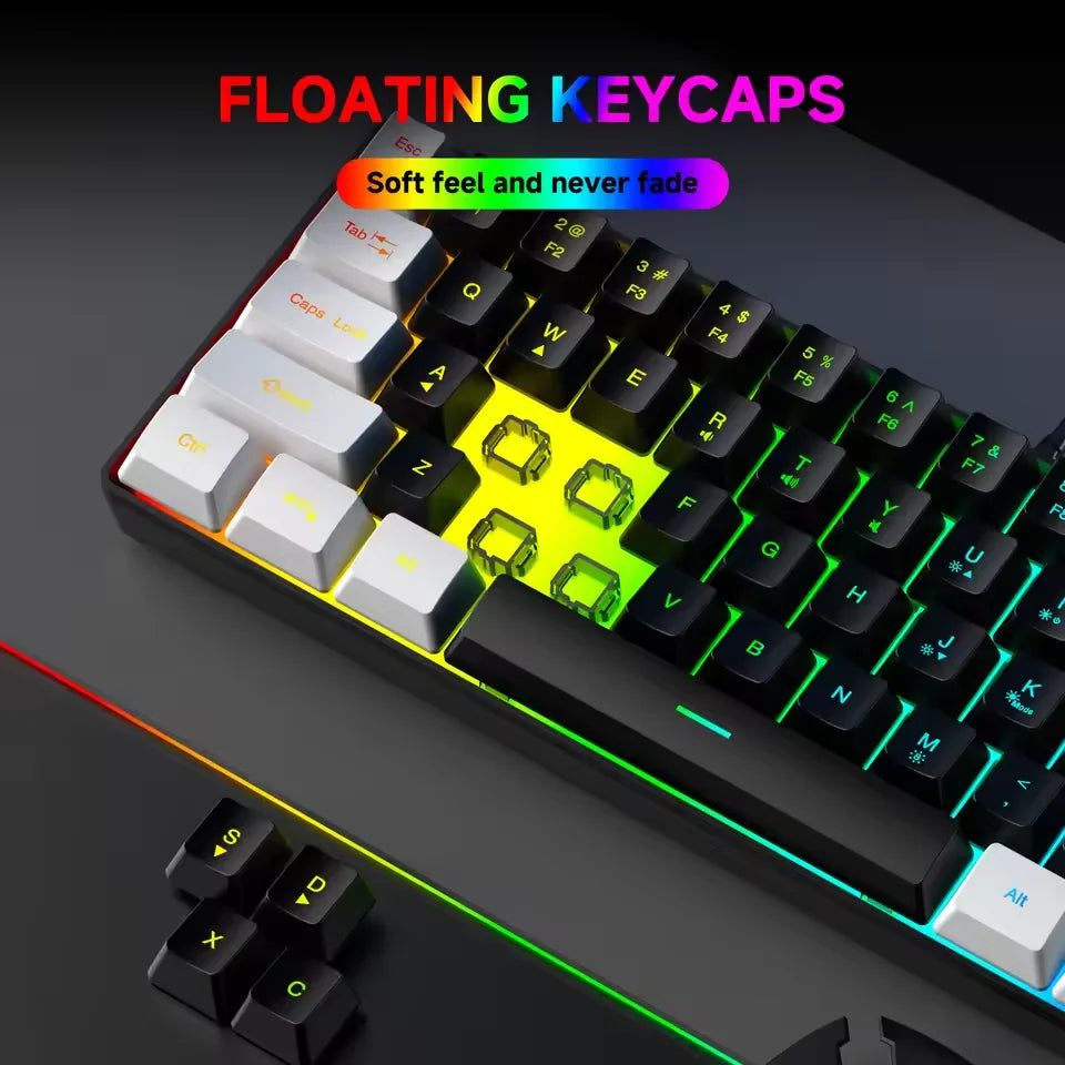 61 Key Gaming Keyboard – Mini Wired RGB Keyboard for Gaming & Office