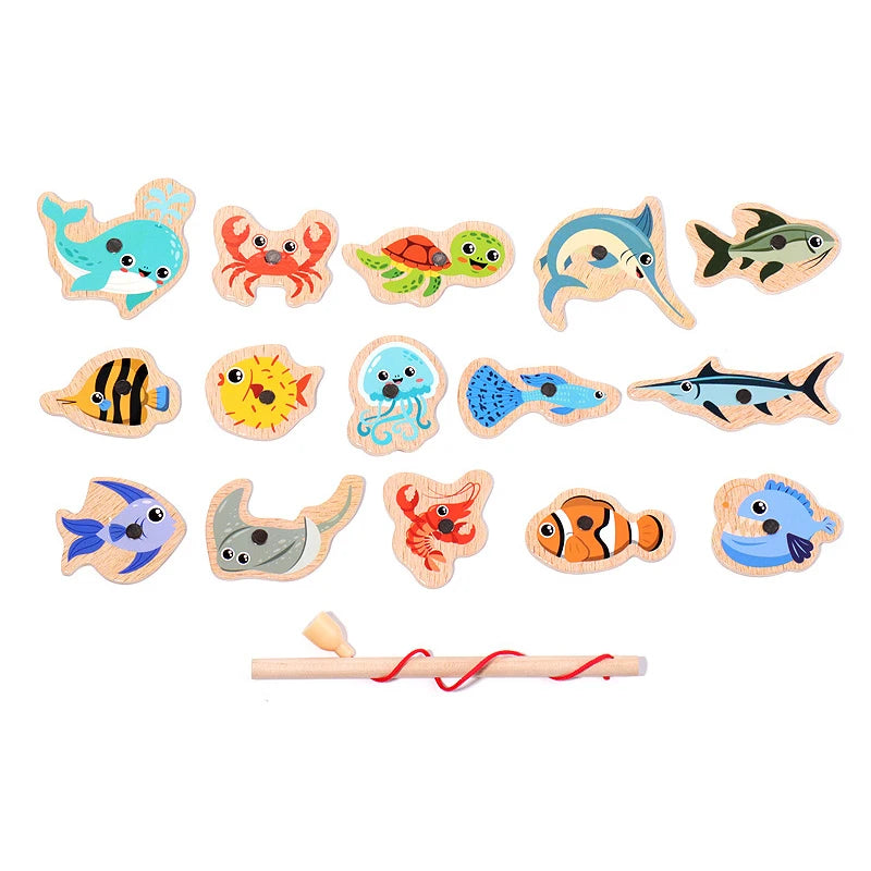 Magnetic Fishing Toy – Wooden Fishing Game for Kids