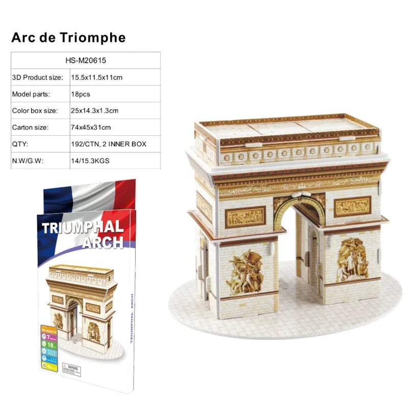 3D Architectural Puzzle Landmark Paper Building Model for Kids