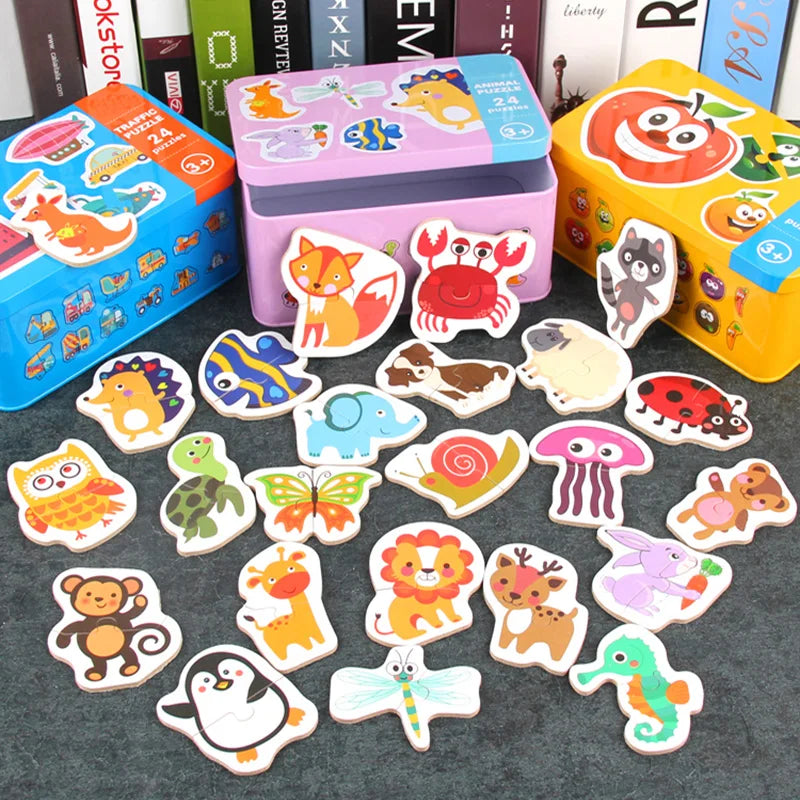Montessori Toddler Puzzle – Wooden Animal Jigsaw Game