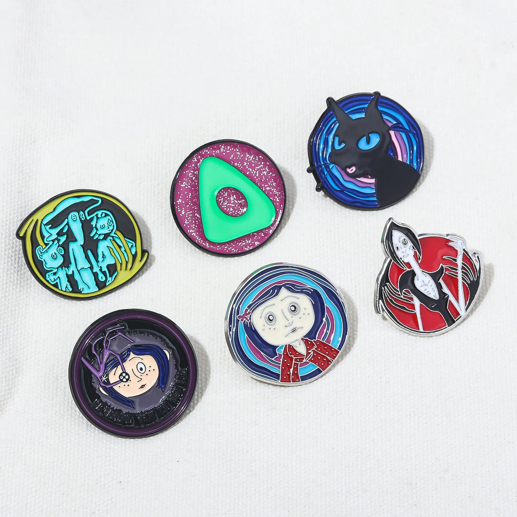 Horror Character Enamel Pin – Gothic Halloween Lapel Brooch