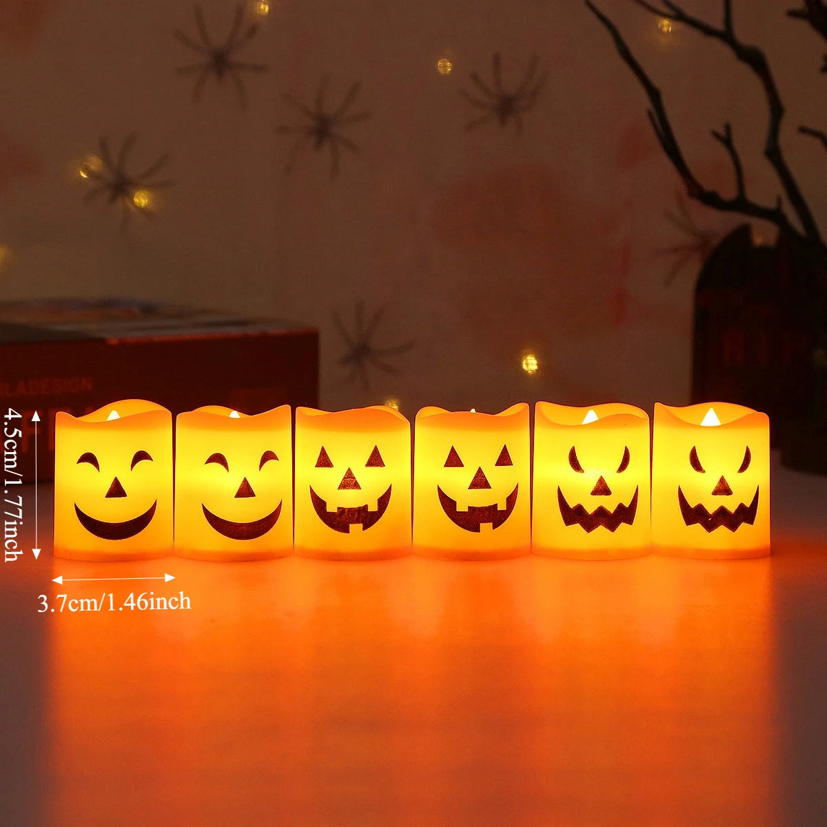 Halloween Flameless Candles – 6Pcs LED Pumpkin Skull Ghost Lights