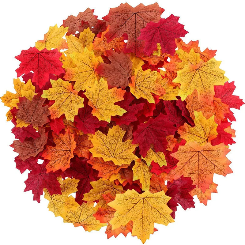 Artificial Maple Leaves – Silk Fake Fall Leaves for Decor