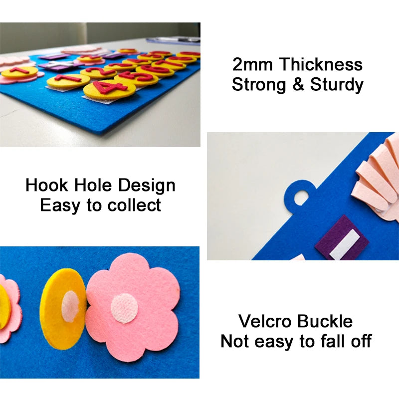 Counting Math Toy Montessori Felt Number Learning Activity