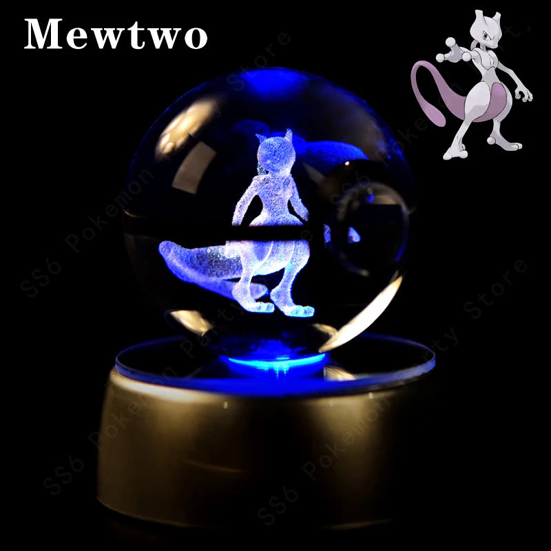 3D Crystal Ball Night Light – Glass LED Decorative Lamp