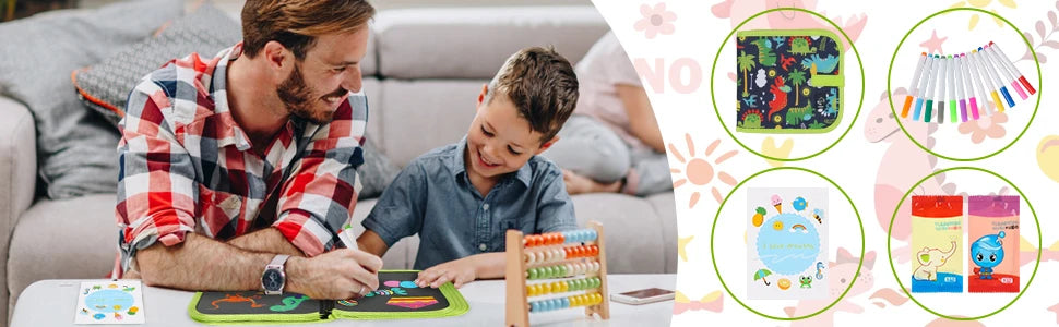 Reusable Drawing Book for Kids – Erasable Doodle Pad with Drawing Pens