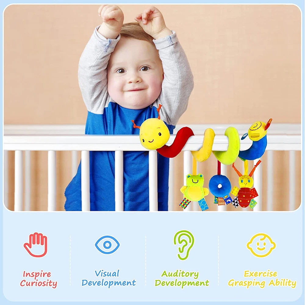 Baby Spiral Hanging Toy Musical Rattle for Crib Stroller & Car Seat