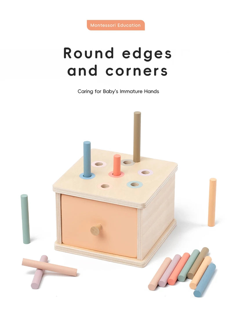 Wooden Shape Sorting Toy – Montessori Color Matching Activity Box