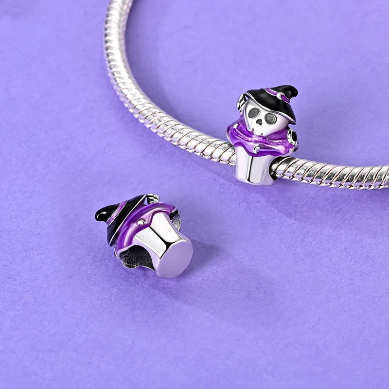 Halloween Charm Pendant Pumpkin Witch Bead Bracelet Jewelry
