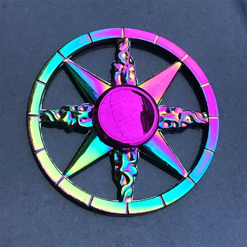 Metal Fidget Spinner – Colorful Hand Spinner with 8 Beads