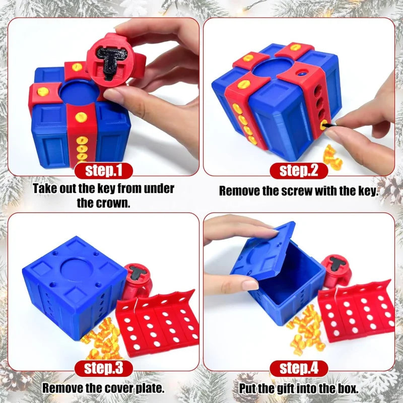 Screw Puzzle Gift Box, 3.15 Inch Money Puzzle Box for Holidays