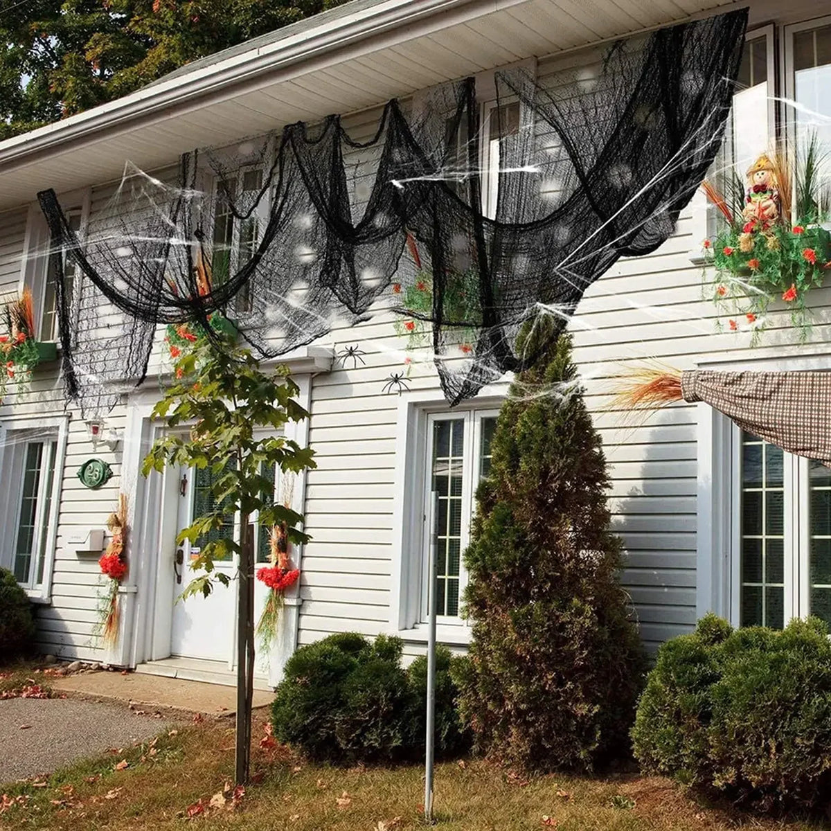 Halloween Creepy Cloth Black Gauze 76cm x 183cm Spooky Decor
