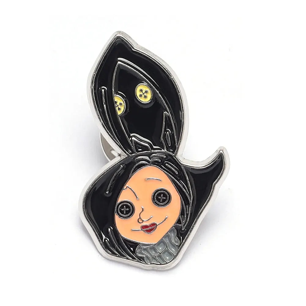 Horror Character Enamel Pin – Gothic Halloween Lapel Brooch