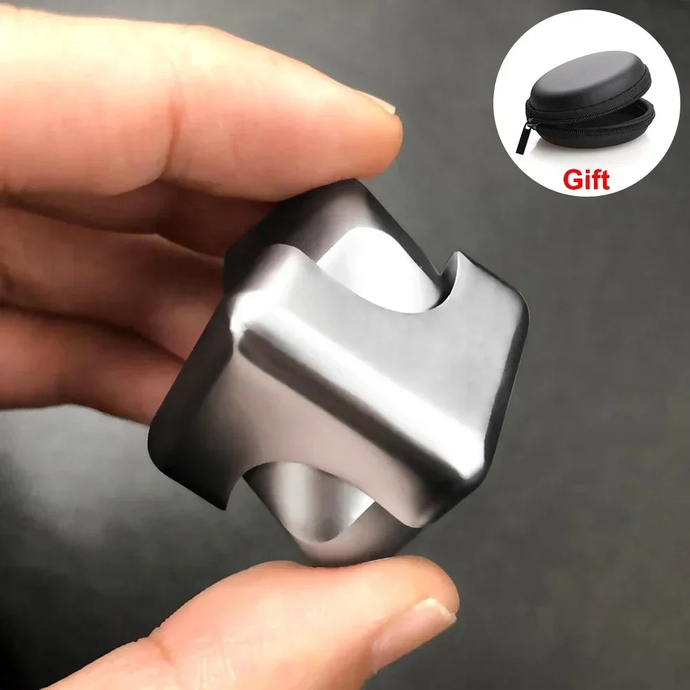 Cube Fidget Spinner – Metal Gyroscope Fingertip Toy for Adults