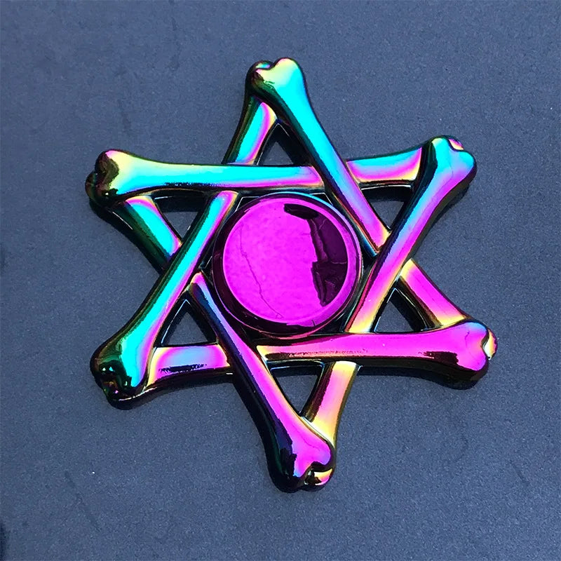 Metal Fidget Spinner – Rainbow Color Finger Hand Spinner Toy