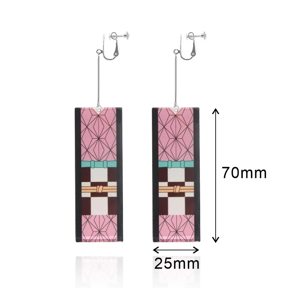 Pink Acrylic Drop Earrings – Japanese-Inspired Cosplay Jewelry for Women