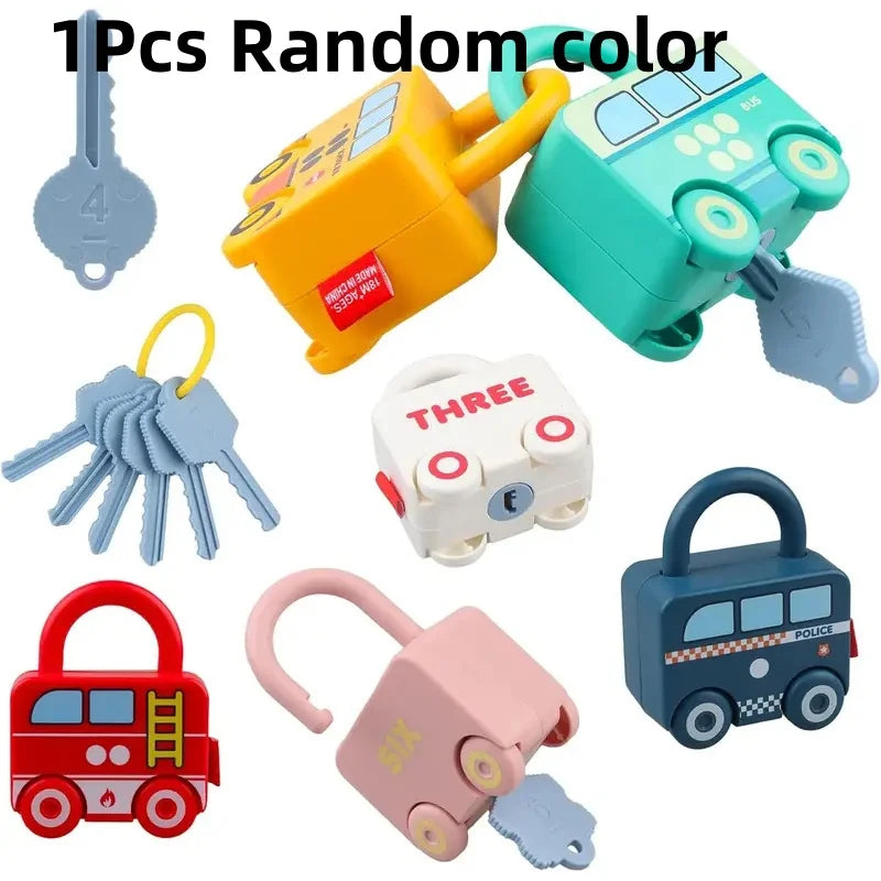 Educational Puzzle Toy Car Shaped Matching Lock Game for Kids