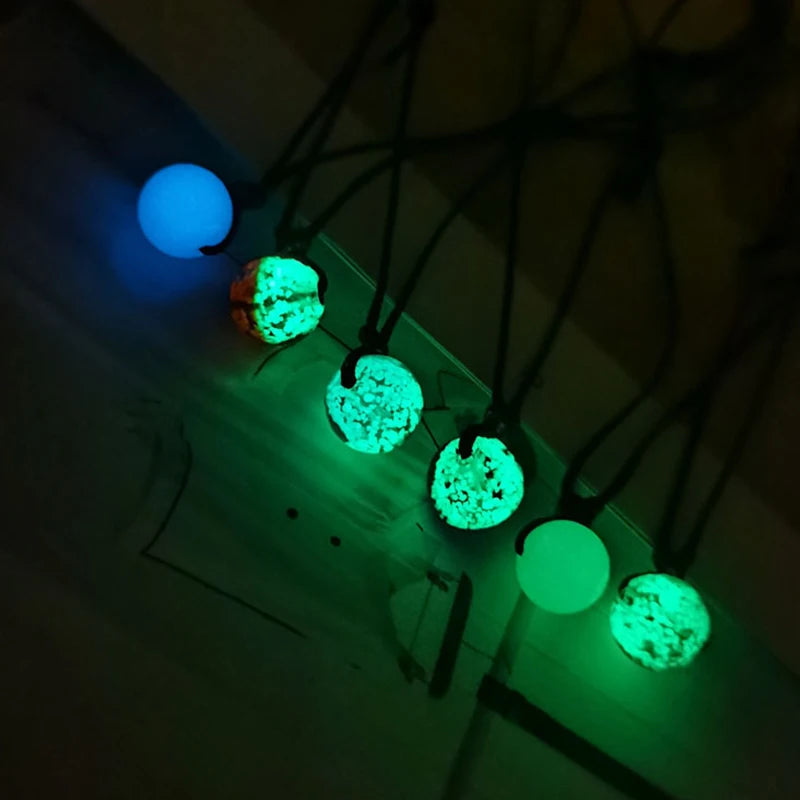 Glowing Gem Necklace Luminous Stone Halloween Pendant