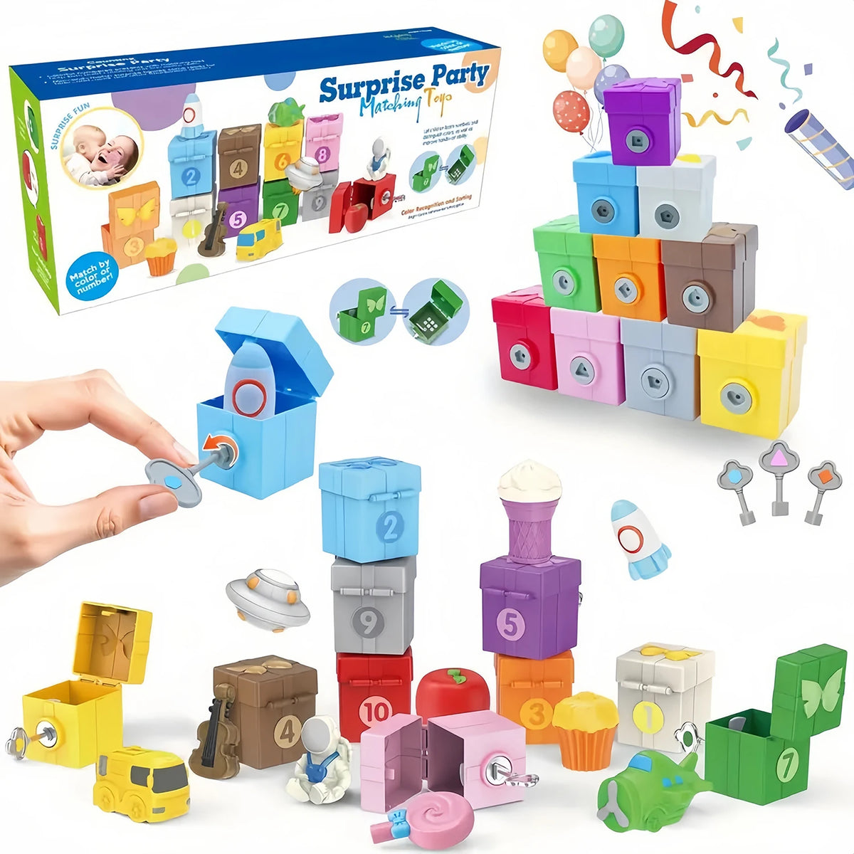 Montessori Train Set Farm Counting Sorting Matching Toy for Toddlers