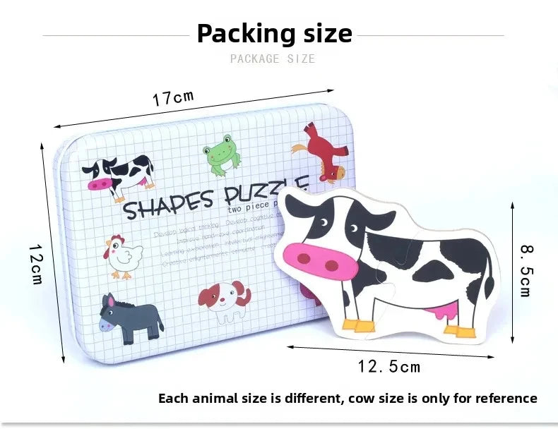 Montessori Toddler Puzzle – Wooden Animal Jigsaw Game