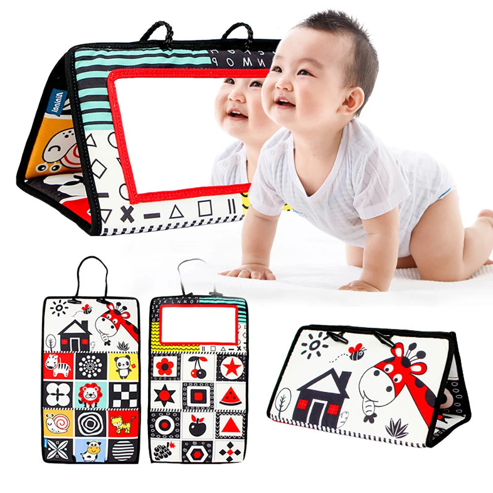 Baby Tummy Time Mirror – High Contrast Newborn Sensory Toy