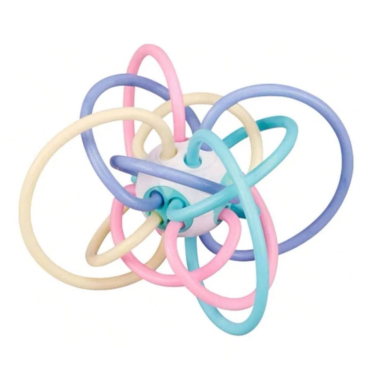 Baby Grasping Ball – Silicone Teether & Rattle Sensory Toy