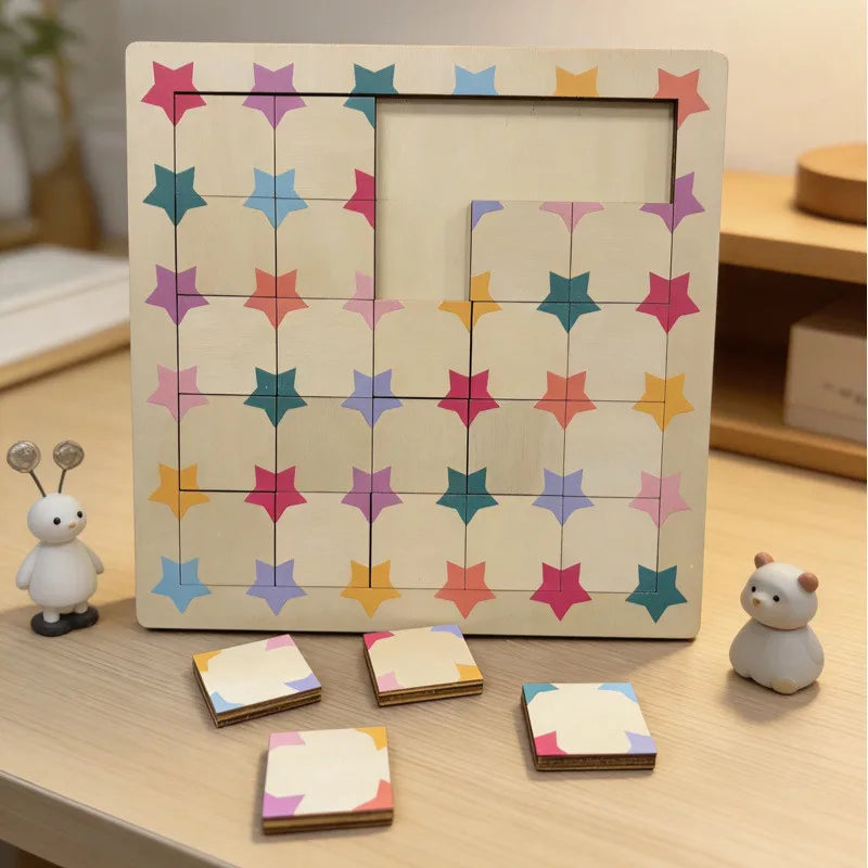 Wooden Star Puzzle – Kids Educational Shape Recognition Toy