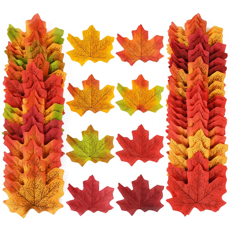 Artificial Maple Leaves Silk Fall Leaf Decorations for Home & Party