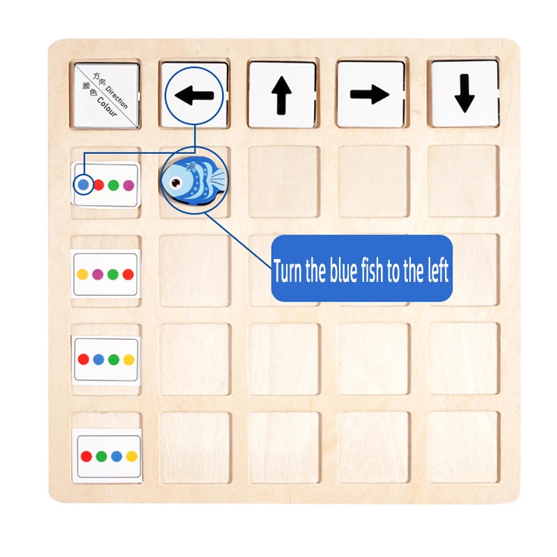 Wooden Direction Board Game, Kids Logic & Cognition Toy