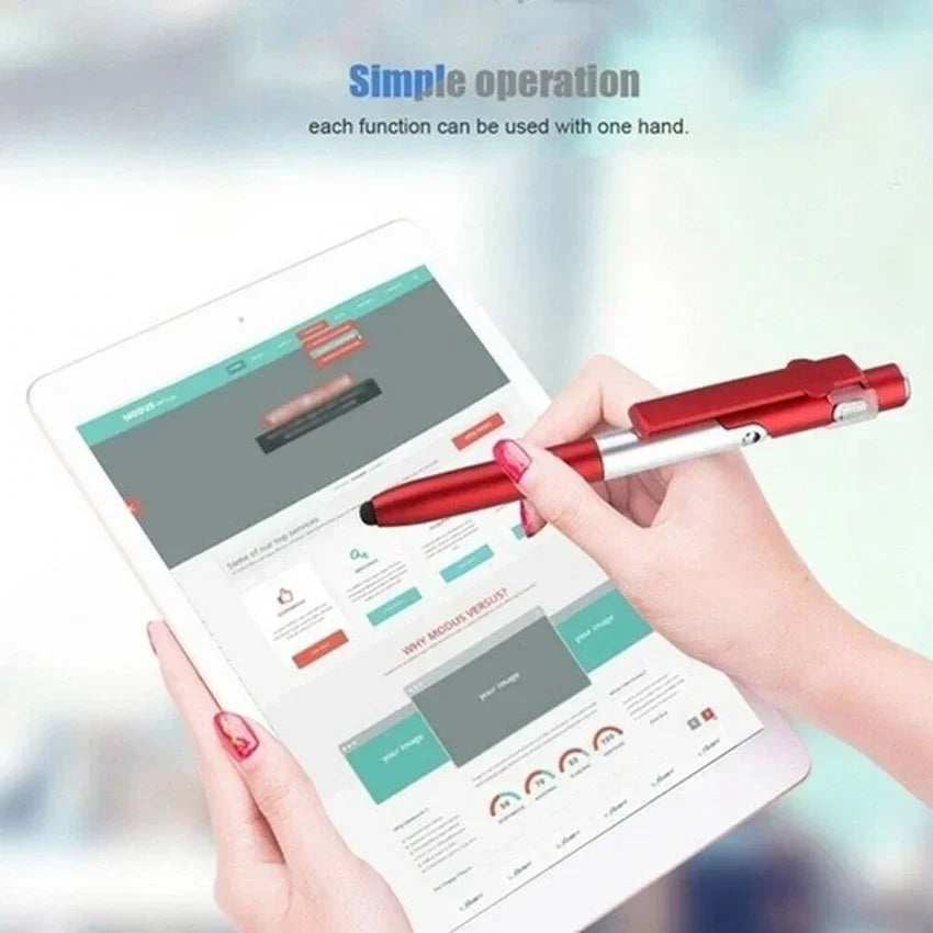 Multifunctional Ballpoint Pen with LED Light & Phone Holder