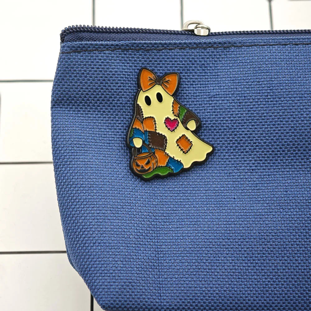Halloween Enamel Pin Cute Ghost Lapel Brooch 35mm