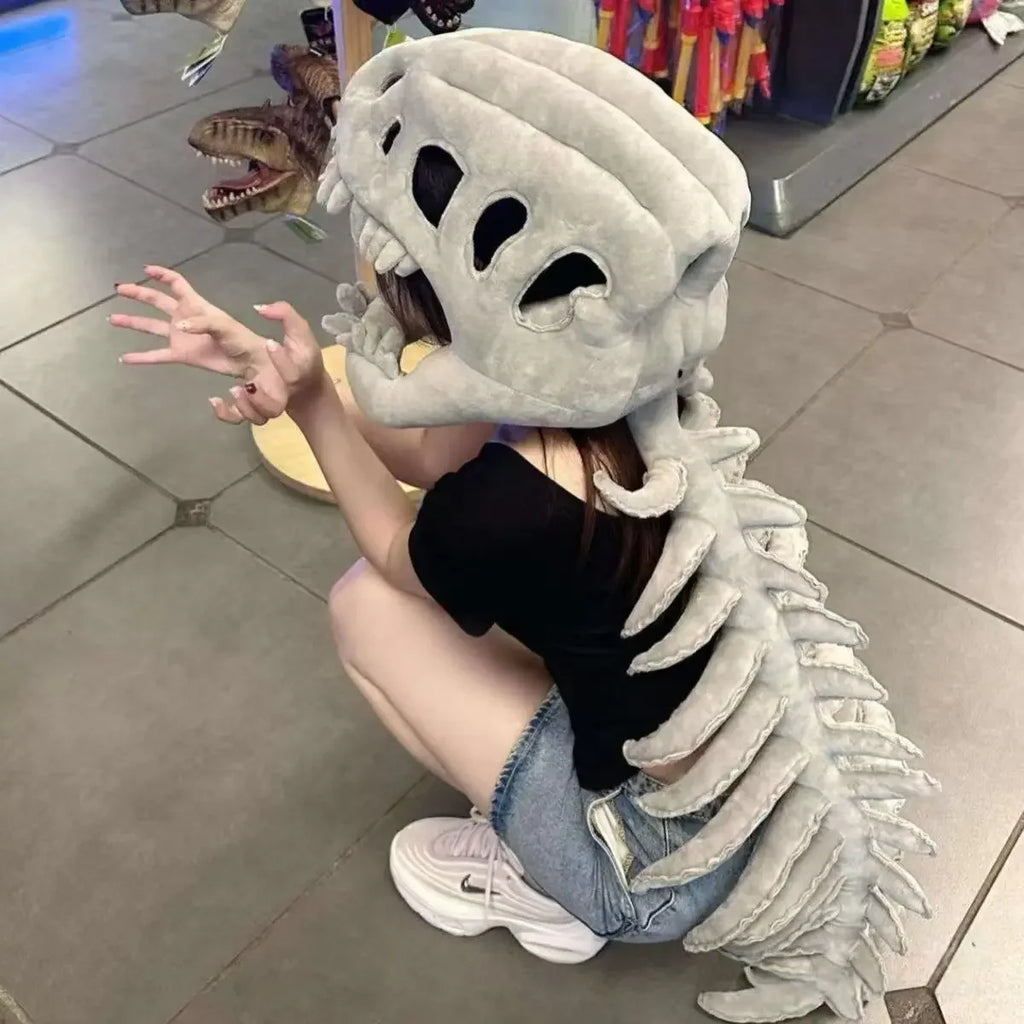 Dinosaur Plush Hat – Soft Halloween Costume Accessory for Fun