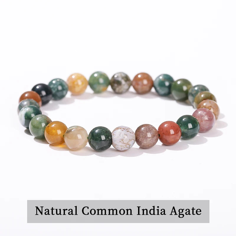 Natural Stone Bead Bracelet – Crystal & Agate Jewelry