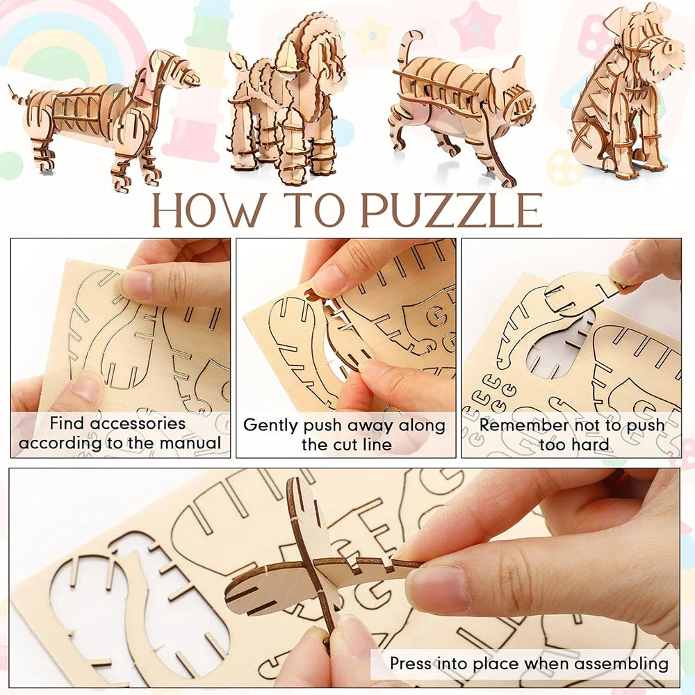 3D Wooden Insect Puzzle – Animal Skeleton Assembly Model