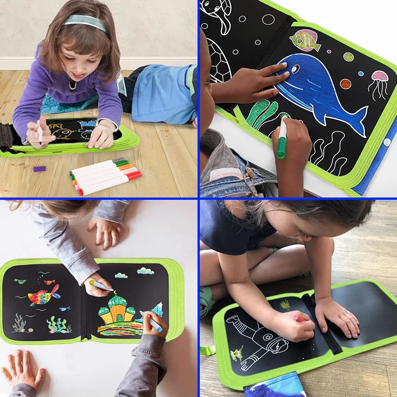 Reusable Drawing Book for Kids – Erasable Doodle Pad with Drawing Pens