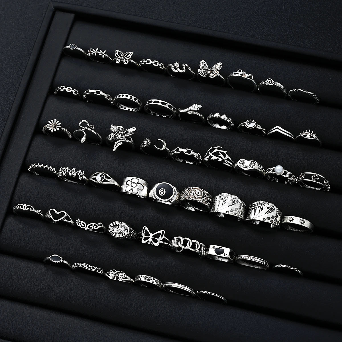 51-Piece Gothic Ring Set for Men & Women